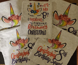 Unicorn Birthday Tees